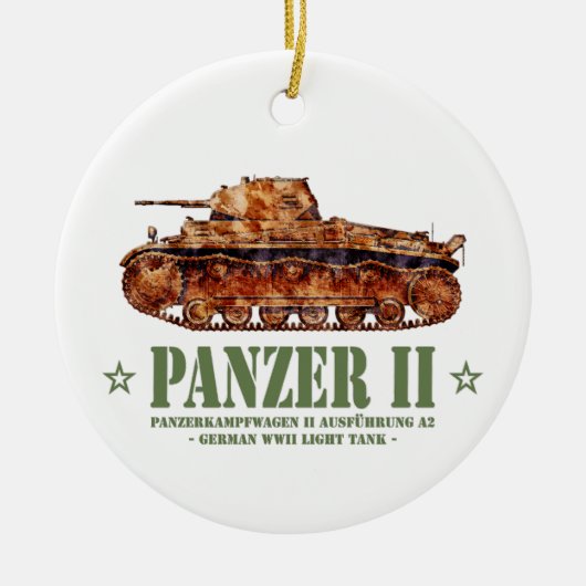 Panzer II A2 Tweede Wereldoorlog Duitse lichte tan Keramisch Ornament (Voorkant)