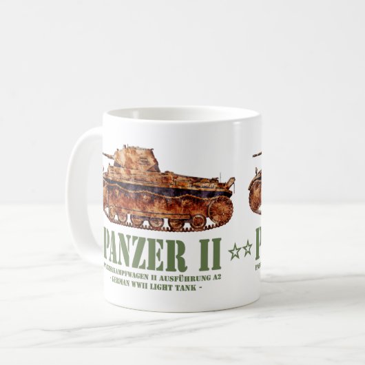 Panzer II A2 Tweede Wereldoorlog Duitse lichte tan Koffiemok (Voorkant links)