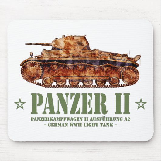 Panzer II A2 Tweede Wereldoorlog Duitse lichte tan Muismat (Voorkant)