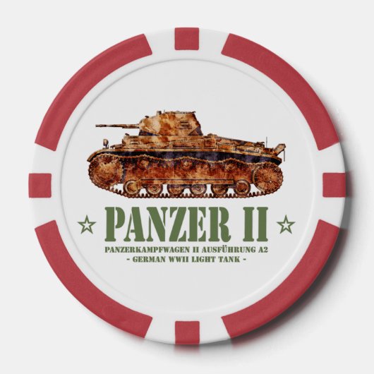 Panzer II A2 Tweede Wereldoorlog Duitse lichte tan Poker Chips (Voorkant)