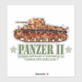 Panzer II A2 Tweede Wereldoorlog Duitse lichte tan Sticker (Vel)