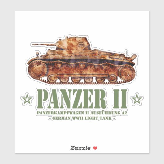 Panzer II A2 Tweede Wereldoorlog Duitse lichte tan Sticker (Vel)