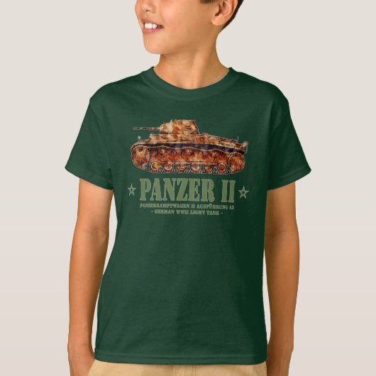 Panzer II A2 Tweede Wereldoorlog Duitse lichte tan T-shirt (Voorkant)