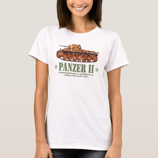 Panzer II A2 Tweede Wereldoorlog Duitse lichte tan T-shirt (Voorkant)