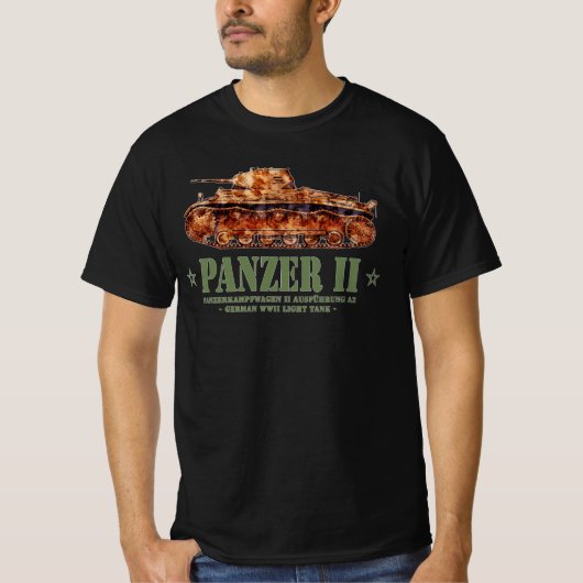 Panzer II A2 Tweede Wereldoorlog Duitse lichte tan T-shirt (Voorkant)