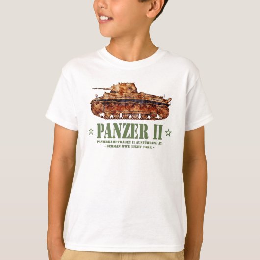Panzer II A2 Tweede Wereldoorlog Duitse lichte tan T-shirt (Voorkant)