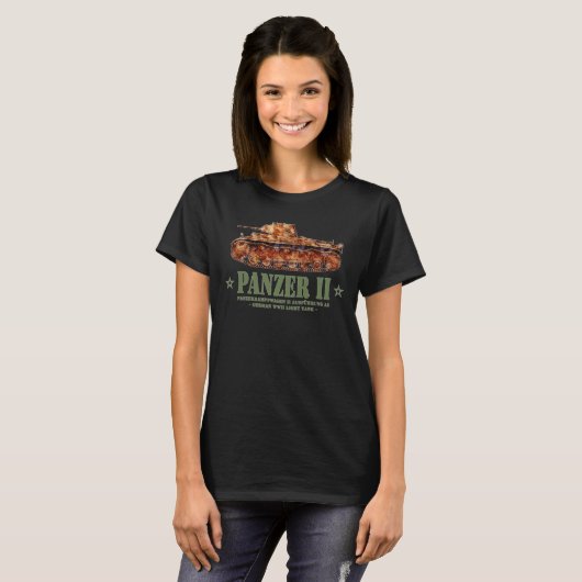 Panzer II A2 Tweede Wereldoorlog Duitse lichte tan T-shirt (Voorkant volledig)
