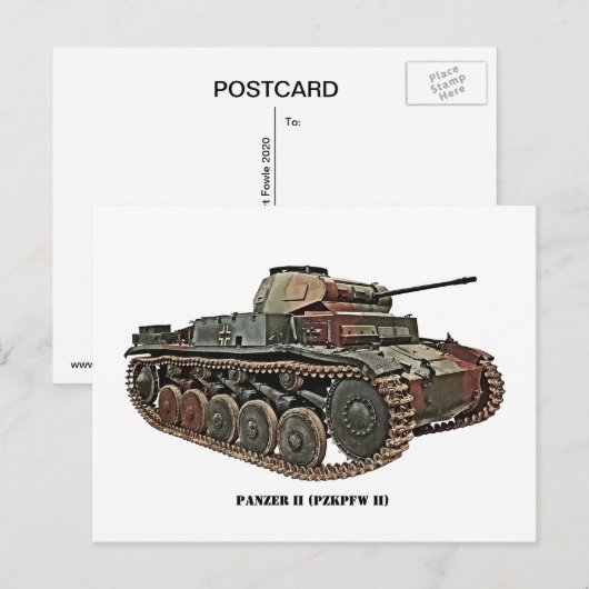 Panzer II Briefkaart (Voorkant / Achterkant)