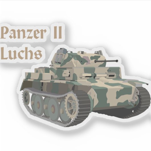 Panzer II Luchs German WW2 Battle Tank Sticker (Voorkant)