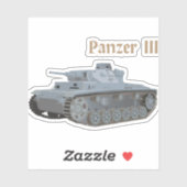 Panzer III Duitse WW2 Battle Tank Sticker (Vel)