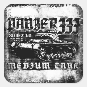 Panzer III Vierkante Stickers