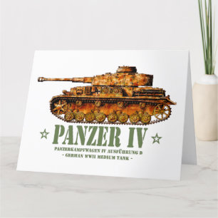 Panzer IV D Tweede Wereldoorlog Duitse Medium Tank Bedankkaart