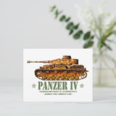 Panzer IV D Tweede Wereldoorlog Duitse Medium Tank Briefkaart (Staand voorkant)