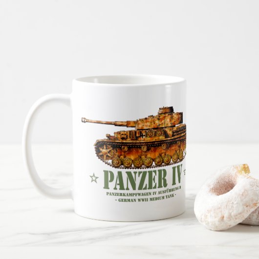 Panzer IV D Tweede Wereldoorlog Duitse Medium Tank Koffiemok (Met donut)