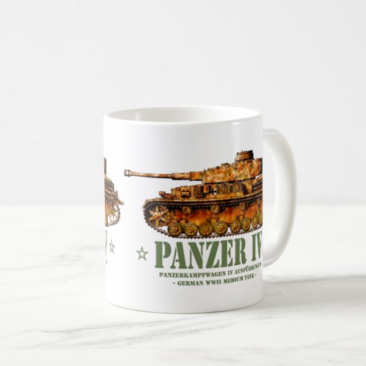 Panzer IV D Tweede Wereldoorlog Duitse Medium Tank Koffiemok (Voorkant rechts)