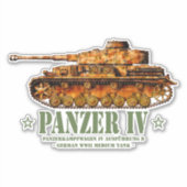 Panzer IV D Tweede Wereldoorlog Duitse Medium Tank Sticker (Voorkant)