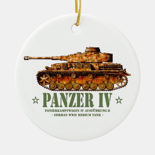 Panzer IV D Tweede Wereldoorlog Duitse Middelzware Keramisch Ornament (Voorkant)