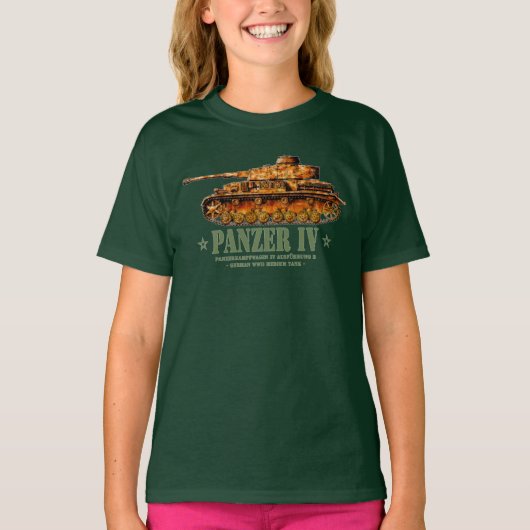 Panzer IV D Tweede Wereldoorlog Duitse Middelzware T-shirt (Voorkant)