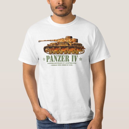 Panzer IV D Tweede Wereldoorlog Duitse Middelzware T-shirt (Voorkant)