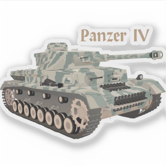 Panzer IV Duitse WW2 Battle Tank Sticker (Voorkant)