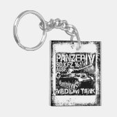 Panzer IV Vierkante (dubbelzijdige) Sleutelhanger (Voorkant Links)