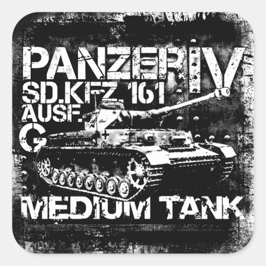 Panzer IV Vierkante Stickers (Voorkant)