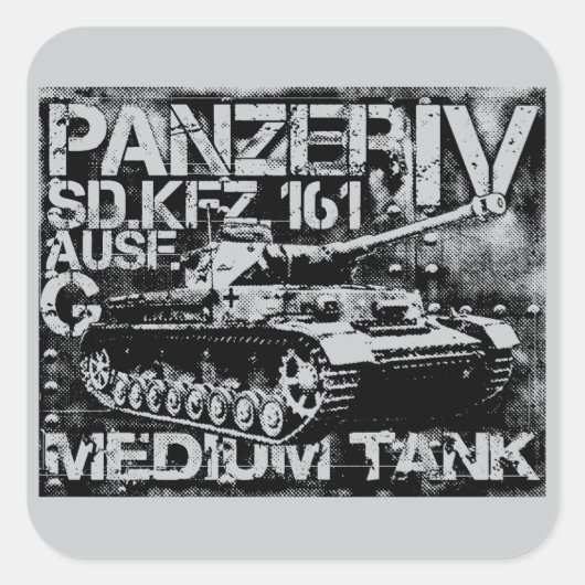 Panzer IV Vierkante Stickers (Voorkant)