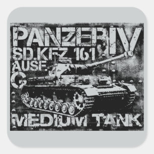 Panzer IV Vierkante Stickers