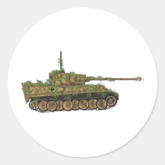 Panzer VI Tiger89 Ronde Sticker (Voorkant)
