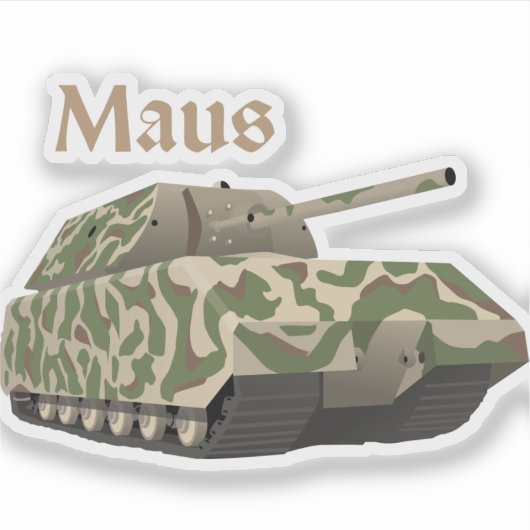 Panzer VIII Maus German WW2 Battle Tank Sticker (Voorkant)