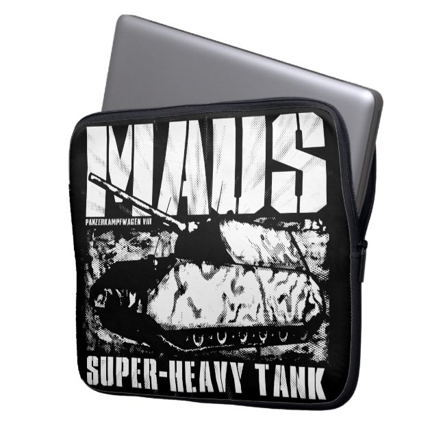 Panzer VIII Maus Neopreen laptophoes 13 inch Laptop Sleeve (Voorkant Links)
