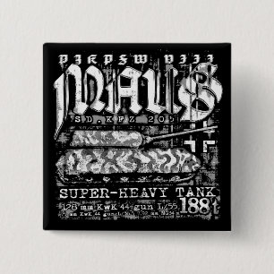 Panzer VIII Maus Vierkante Button 5,1 Cm