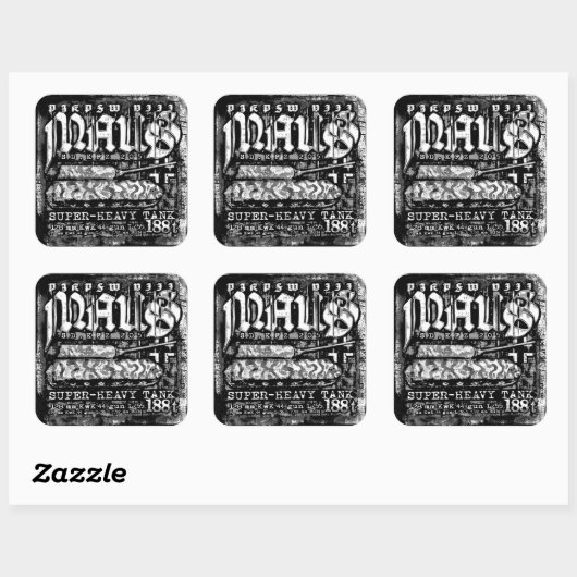 Panzer VIII Maus Vierkante Sticker (Vel)