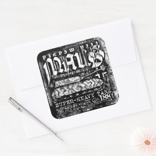 Panzer VIII Maus Vierkante Sticker (Envelop)