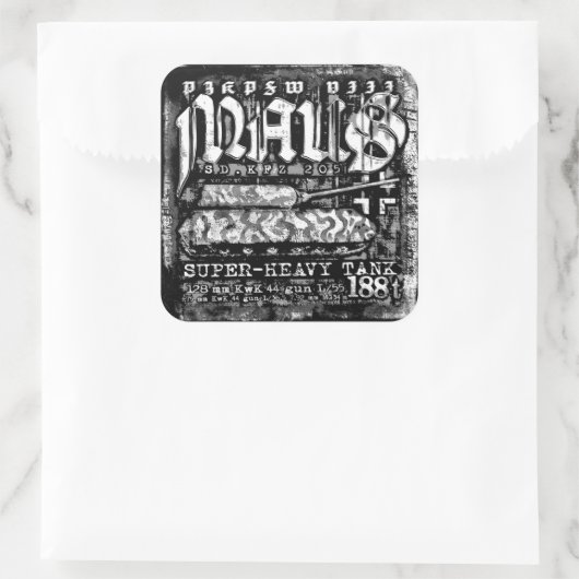 Panzer VIII Maus Vierkante Sticker (Tas)