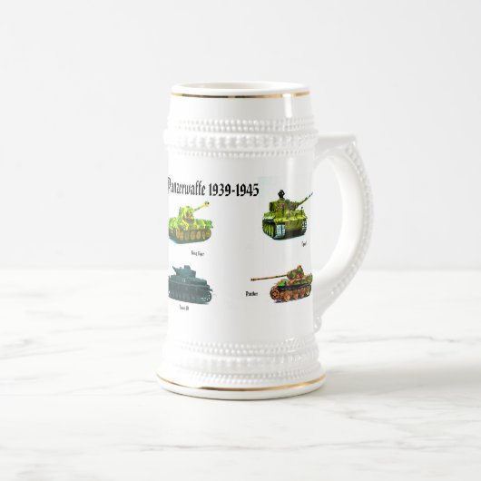 Panzerwaffe German Tank Stein Bierpul (Voorkant rechts)