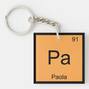 Paola Naam Chemie Element Periodiek Systeem Sleutelhanger