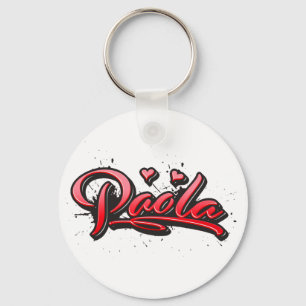 Paola red Heart Graffiti Schlüsselanhänger Sleutelhanger