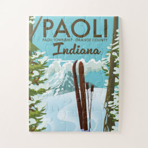 Paoli Orange County Indiana Ski-poster Legpuzzel