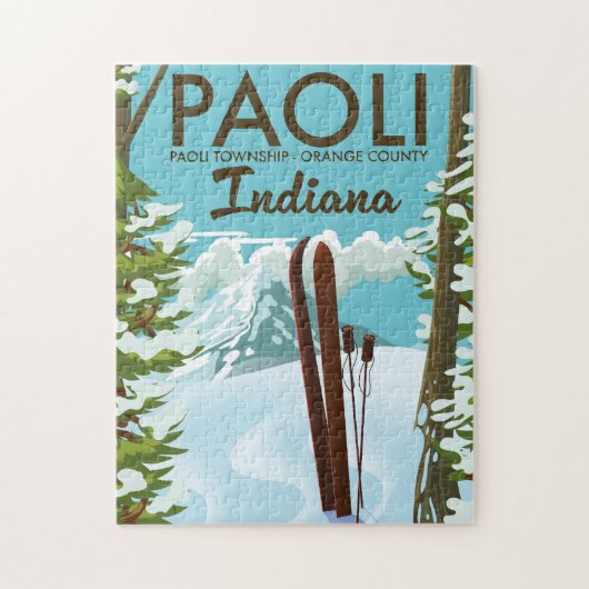 Paoli Orange County Indiana Ski-poster Legpuzzel (Verticaal)