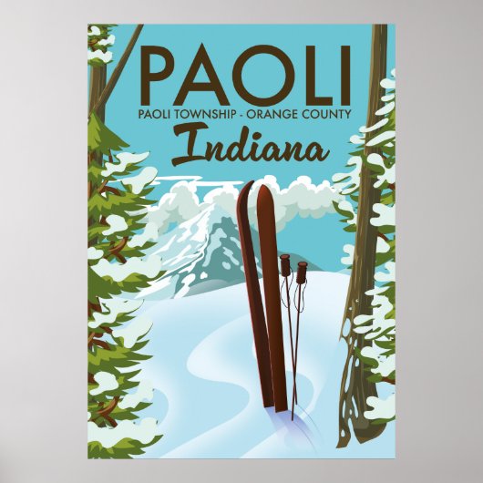 Paoli Orange County Indiana Ski-poster Poster (Voorkant)