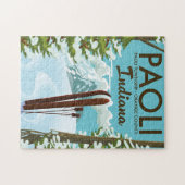 Paoli Oranje County Indiana Ski poster Legpuzzel (Horizontaal)