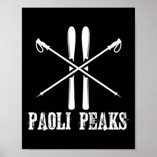 Paoli Peaks Indiana Ski Skier Rustieke Alpen Poster