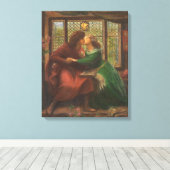 Paolo en Francesca da Rimini (door Rossetti) Canvas Afdruk (Insitu (Houten vloer))