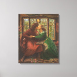 Paolo en Francesca da Rimini (door Rossetti) Canvas Afdruk