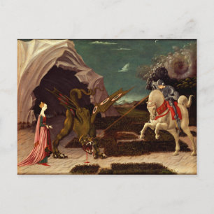 PAOLO UCCELLO - Saint George en de Draak 1470 Briefkaart