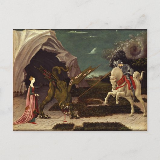 PAOLO UCCELLO - Saint George en de Draak 1470 Briefkaart (Voorkant)