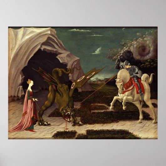 PAOLO UCCELLO - Saint George en de draak 1470 Poster (Voorkant)
