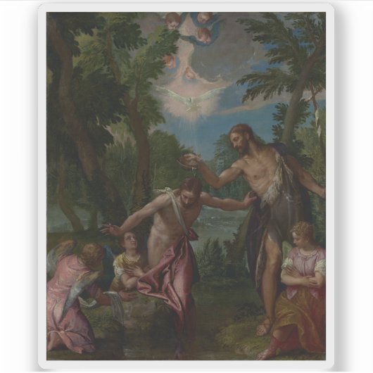 Paolo Veronese - De doop van Christus Sticker (Voorkant)