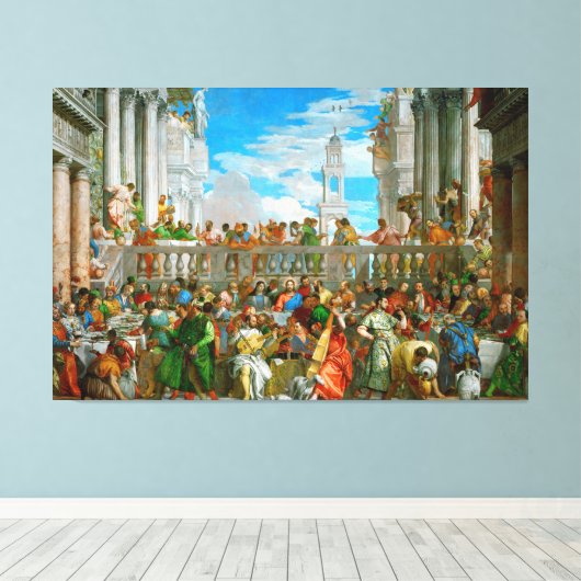 Paolo Veronese - Het huwelijk op Cana Canvas Afdruk (Insitu (Houten vloer))